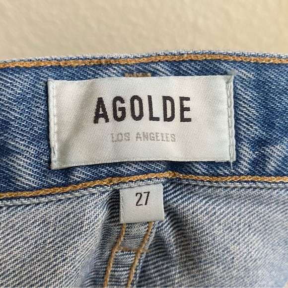 Agolde 90's Jean Mid Rise Light Wash Distressed - Picture 7 of 9